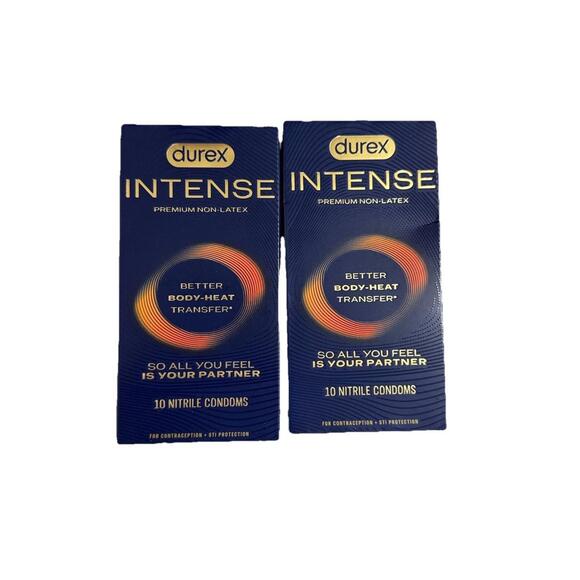 Durex Intense Nitrile Ultra Thin Premium Non-Latex Condoms 10 x 2Pack=20 Condoms - Picture 1 of 2